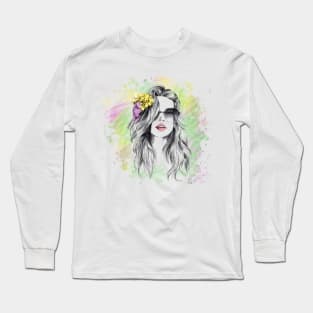 drawing, girl Long Sleeve T-Shirt